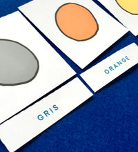 Load image into Gallery viewer, French English Colours translation printable | Homeschool | Montessori Home education