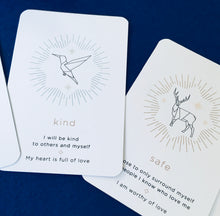 Load image into Gallery viewer, Yoga and Intention and affirmation meditation cards for children