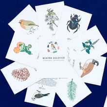 Load image into Gallery viewer, Winter Solstice Intention and affirmation meditation cards for children