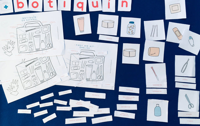 Spanish and English First Aid Kit Home education printable | Homeschool Montessori learning resource