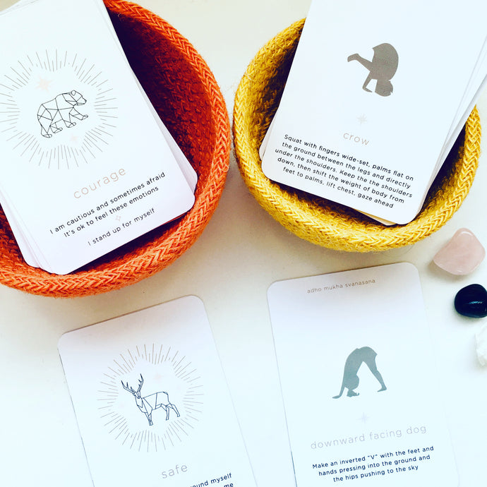 Yoga and Intention and affirmation meditation cards for children